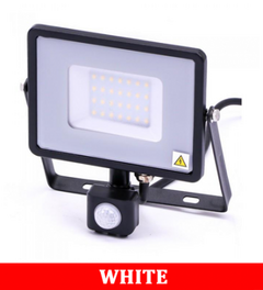 V-TAC 30-S 30W SMD PIR Sensor Floodlight With Samsung Chip Colorcode:6400K Black Body Grey Glass