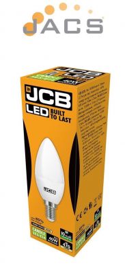 Quality JCB LED Candle 470lm OPAL E14 3000k Warm White