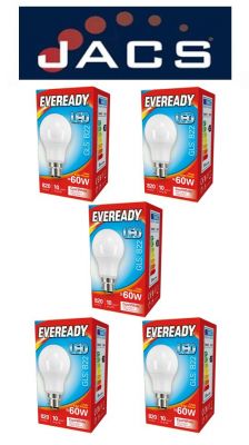 Eveready Led GLS 806LM B22 (ES) Cool White, PACK OF 5