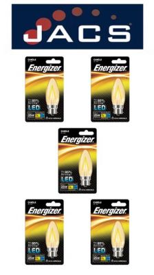 Energizer Filament Led Candle 250lM 2.4W B22 (BC) Warm White, Pack Of 5