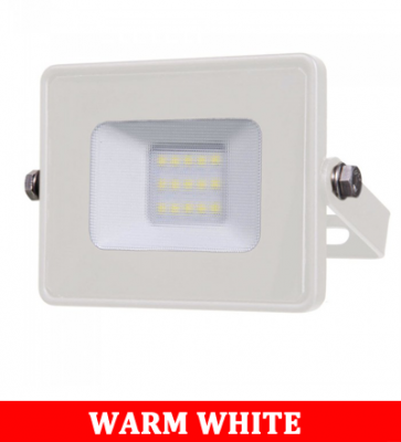 V-TAC-10 10W SMD Floodlight With Samsung Chip Colorcode:3000k White Body White Glass