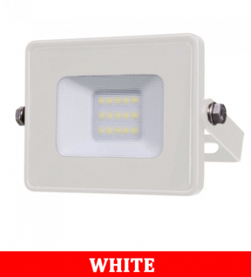 V-TAC-10 10W SMD Floodlight With Samsung Chip Colorcode:6400k White Body White Glass