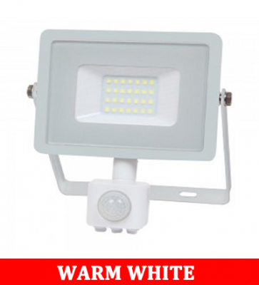 V-TAC -50-S 50W SMD Pir Sensor Floodlight With Samsung Chip Colorcode:3000K WHITE BODY WHITE GLASS